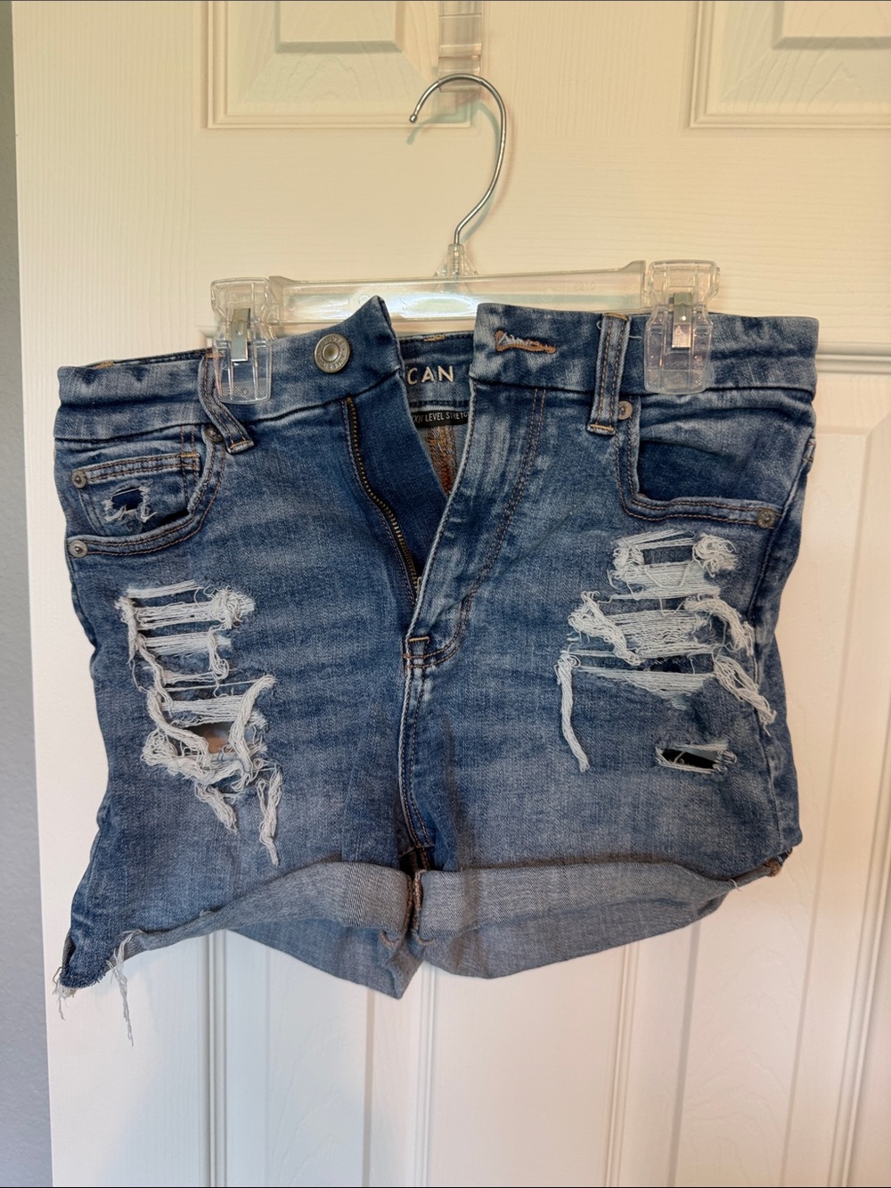 American Eagle Blue Denim High-Rise Shorts